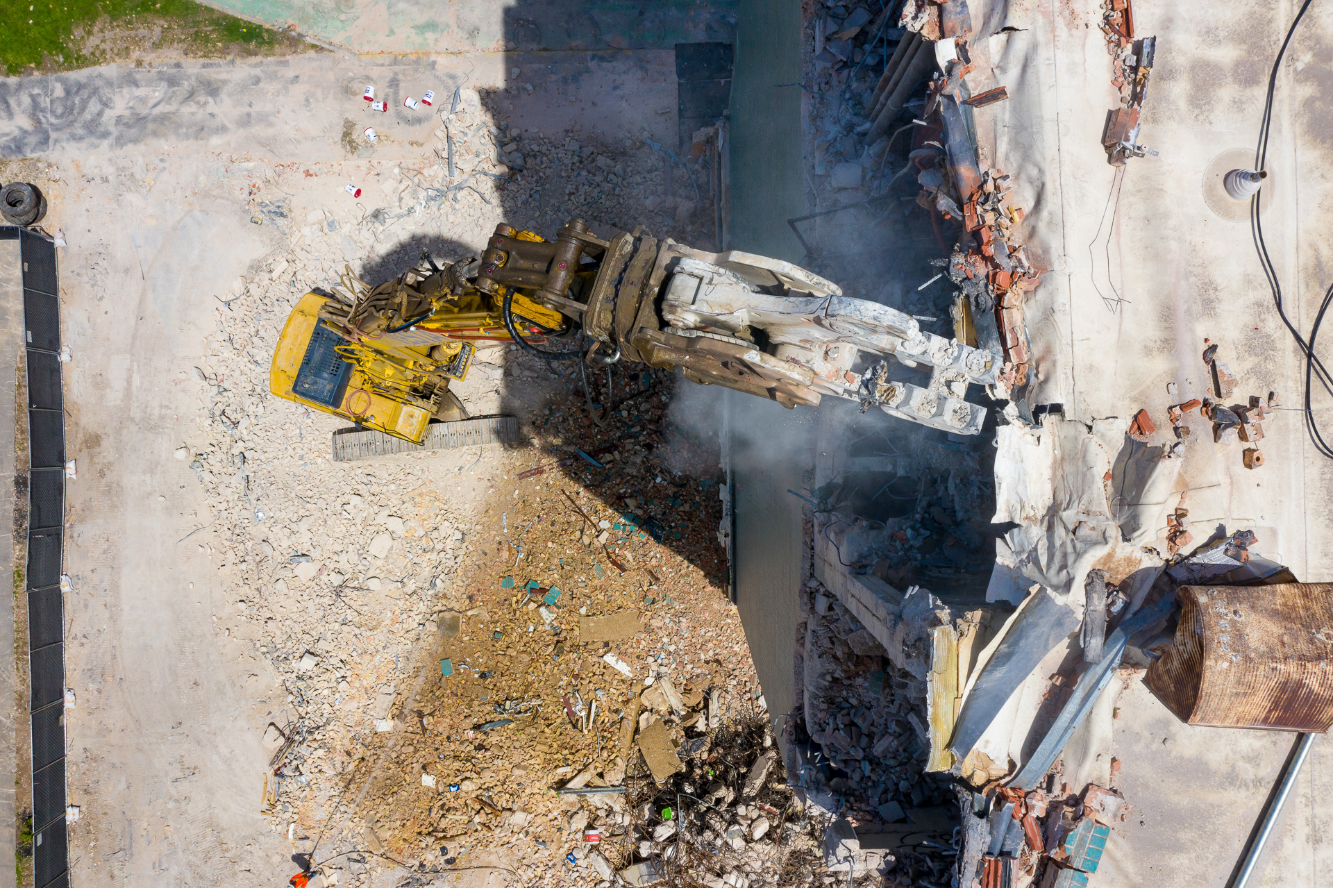 Aerial photography demolition site Texas