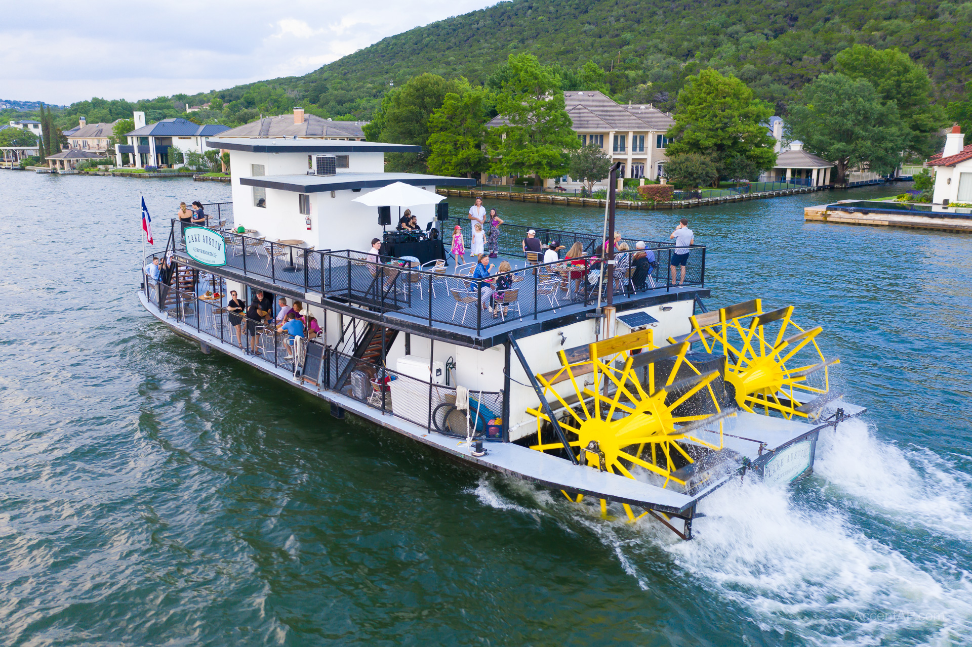 Aerial photography riverboat Texas