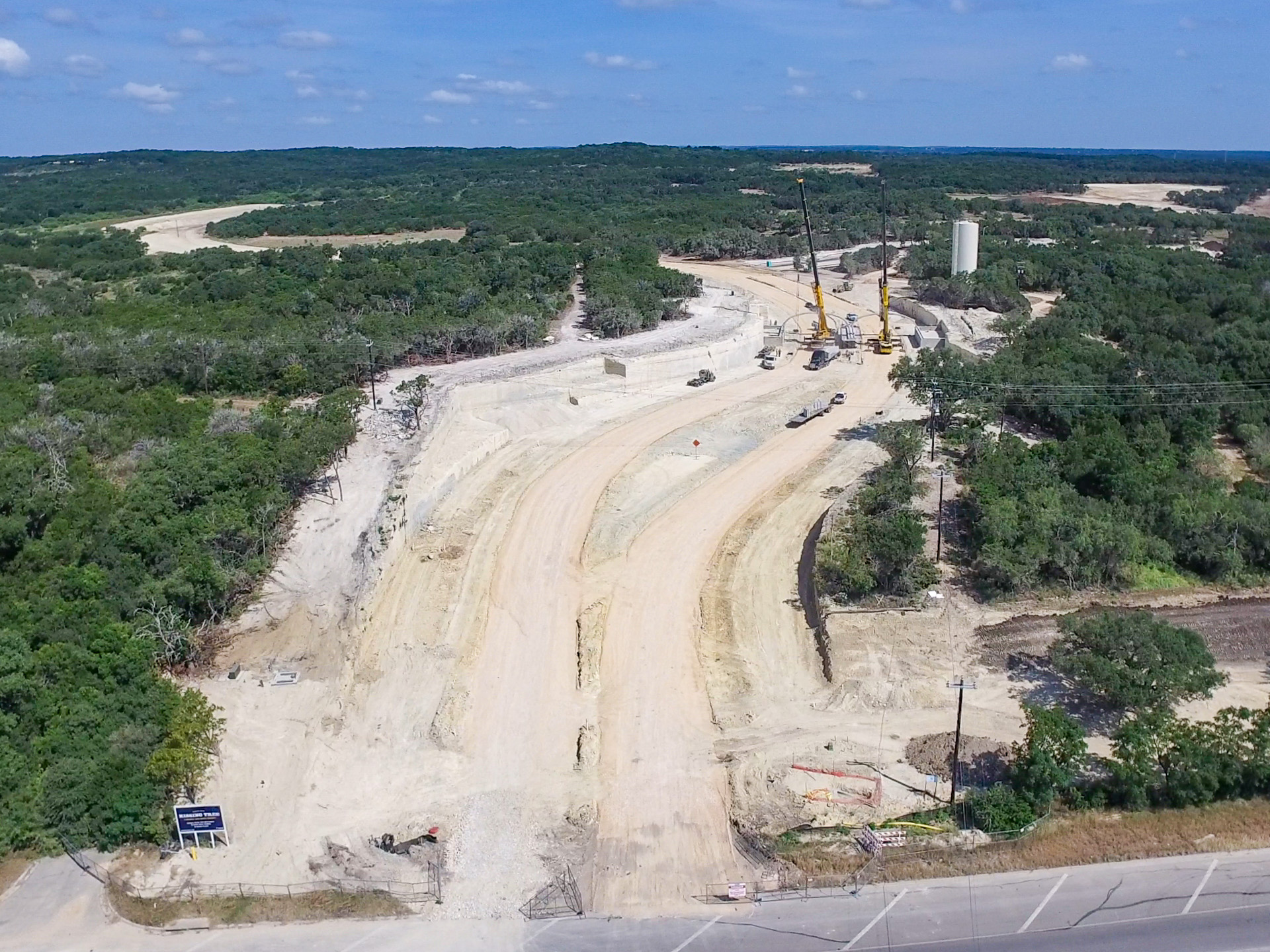 Kissing Tree construction progress aerial photography