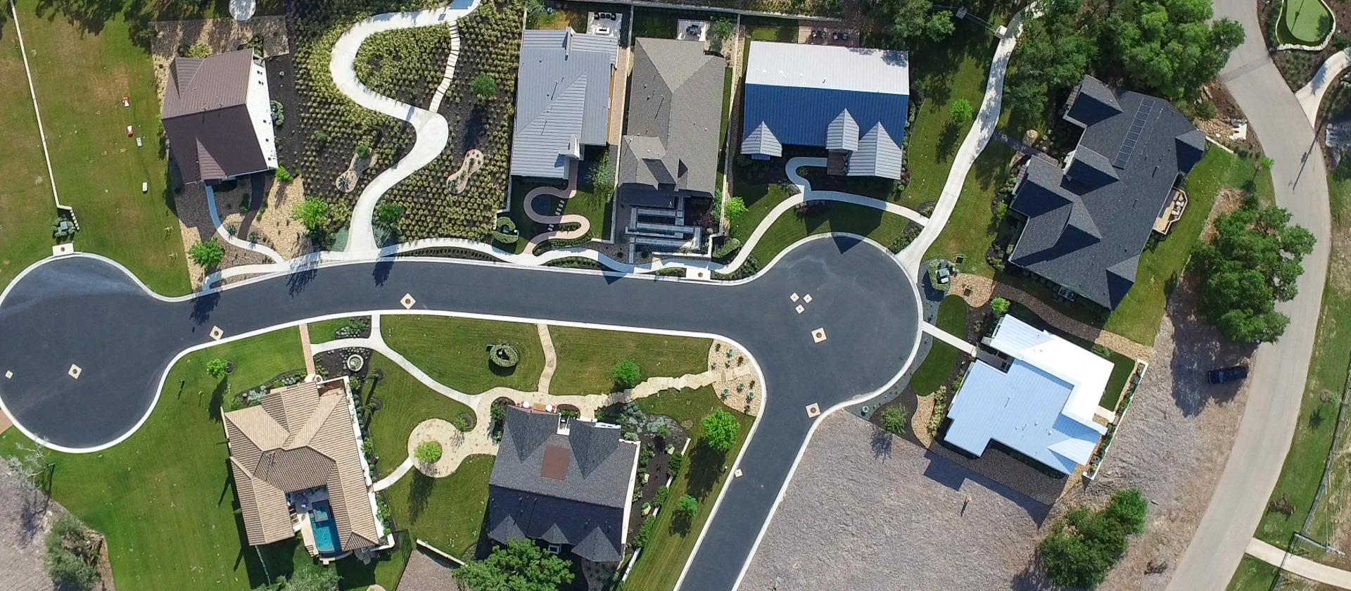 Aerial photography Kissing Tree master planned community construction San Marcos Texas