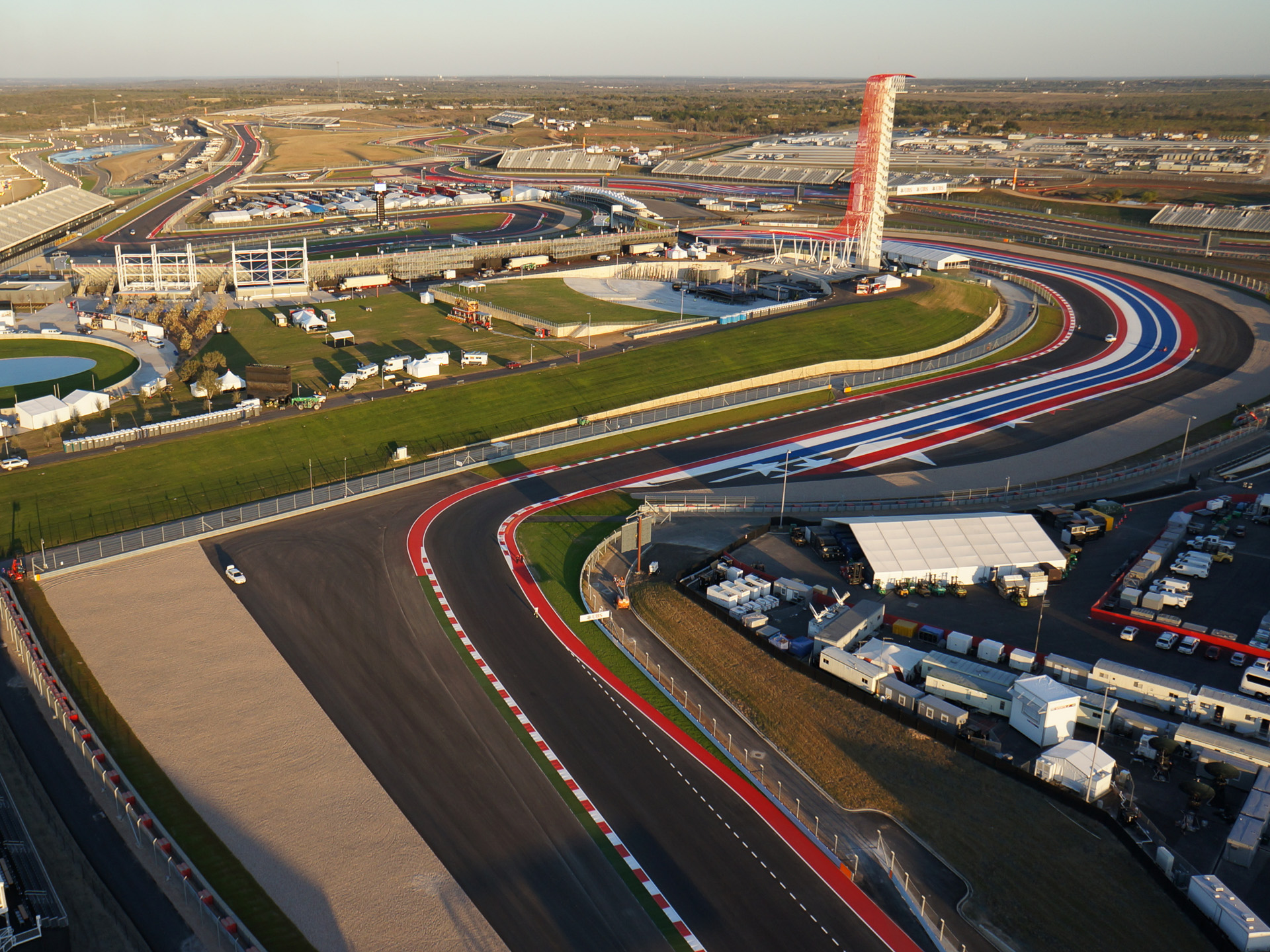Aerial photography Circuit of the Americas F1 track Austin Texas