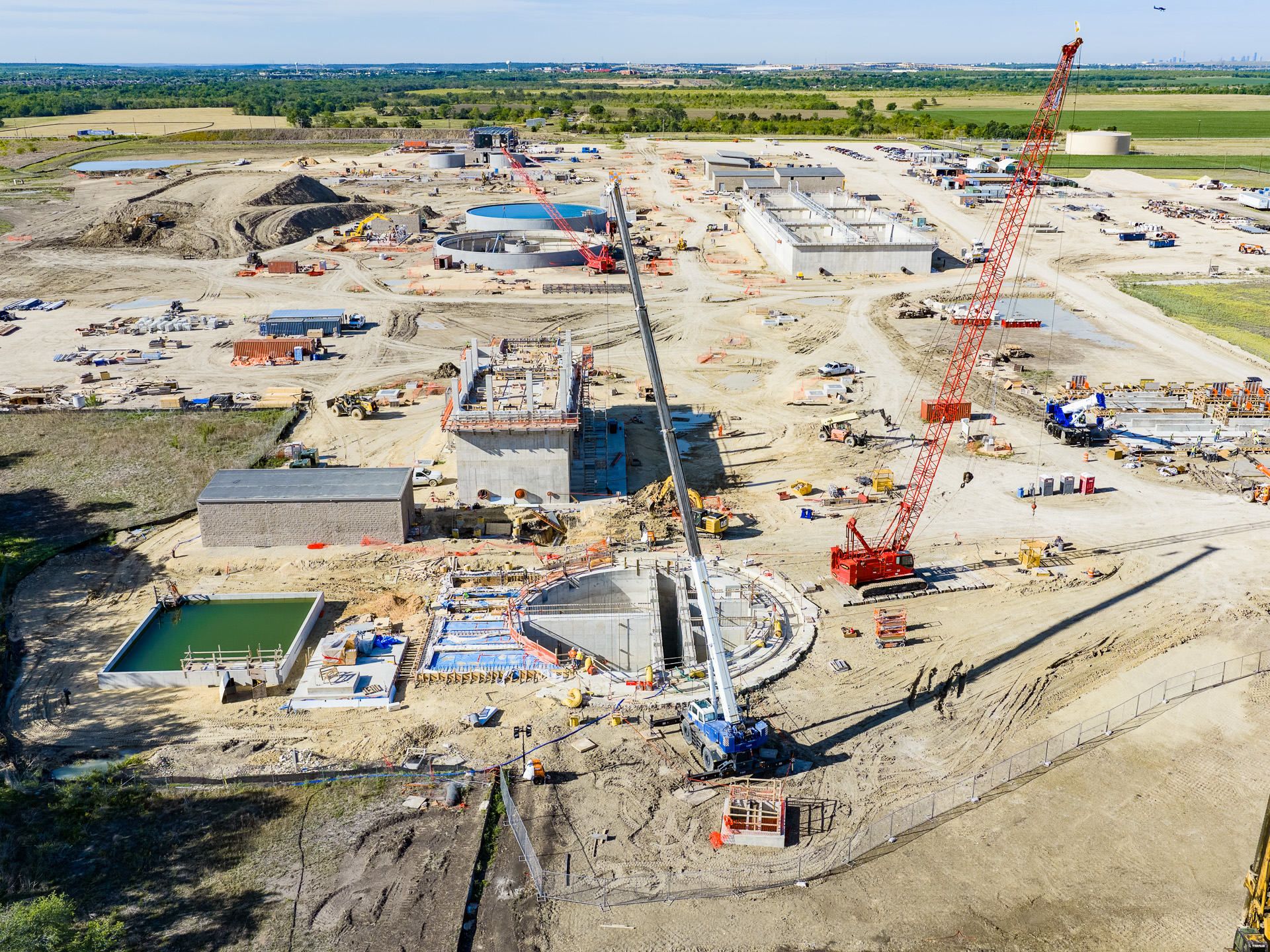 Aerial drone photography of construction site Austin Texas