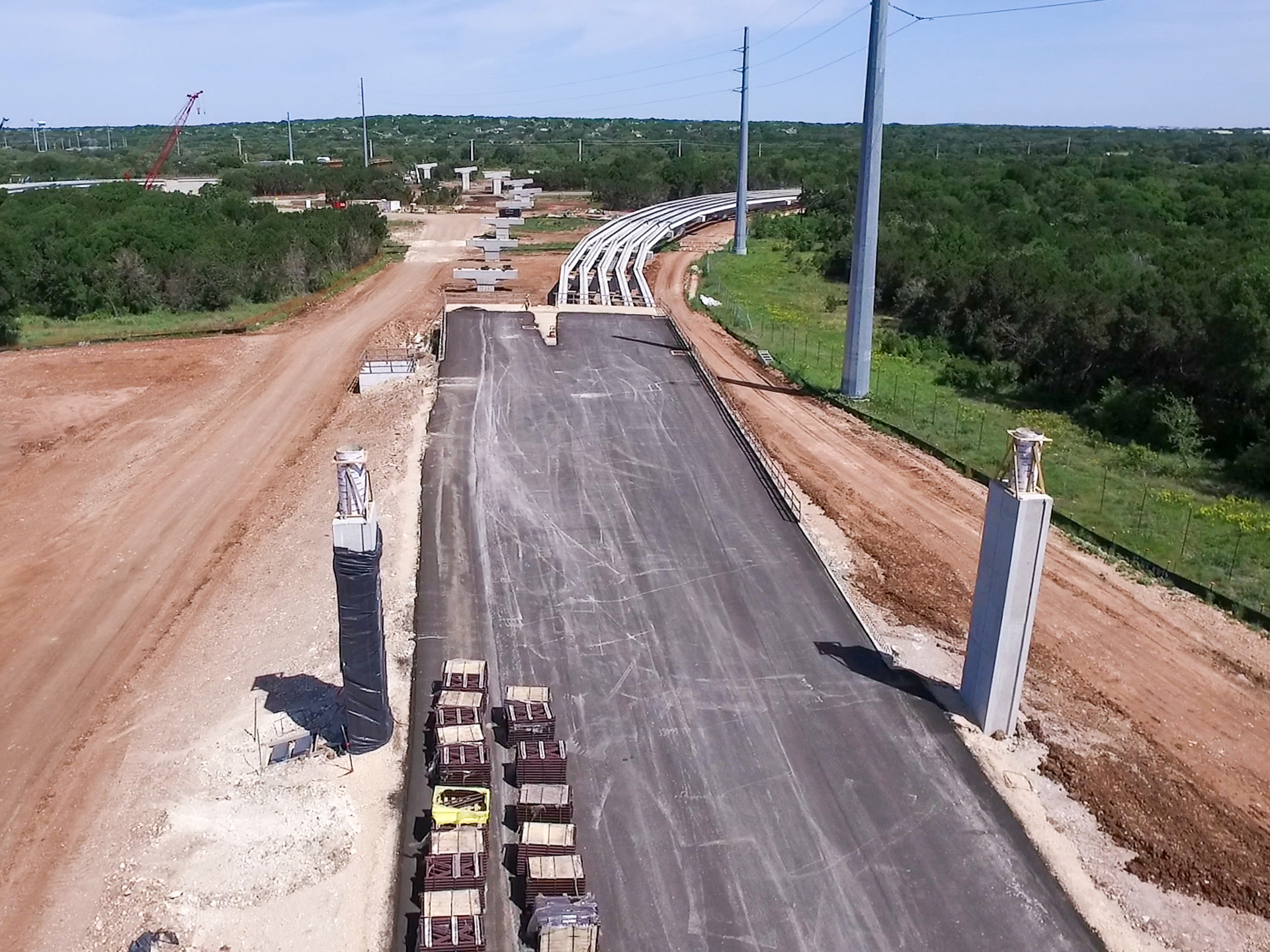 Toll 45SW construction progress aerial documentation